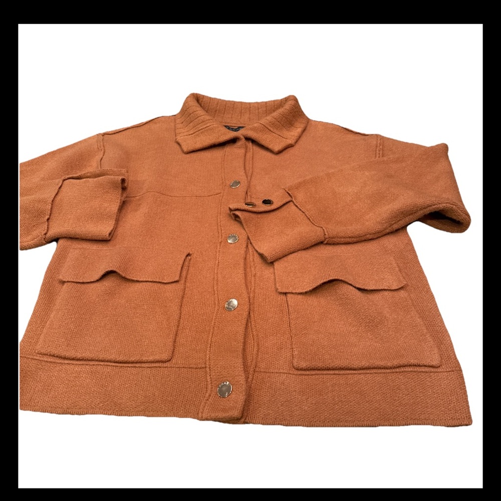 Tahari Warm Orange Knit Top